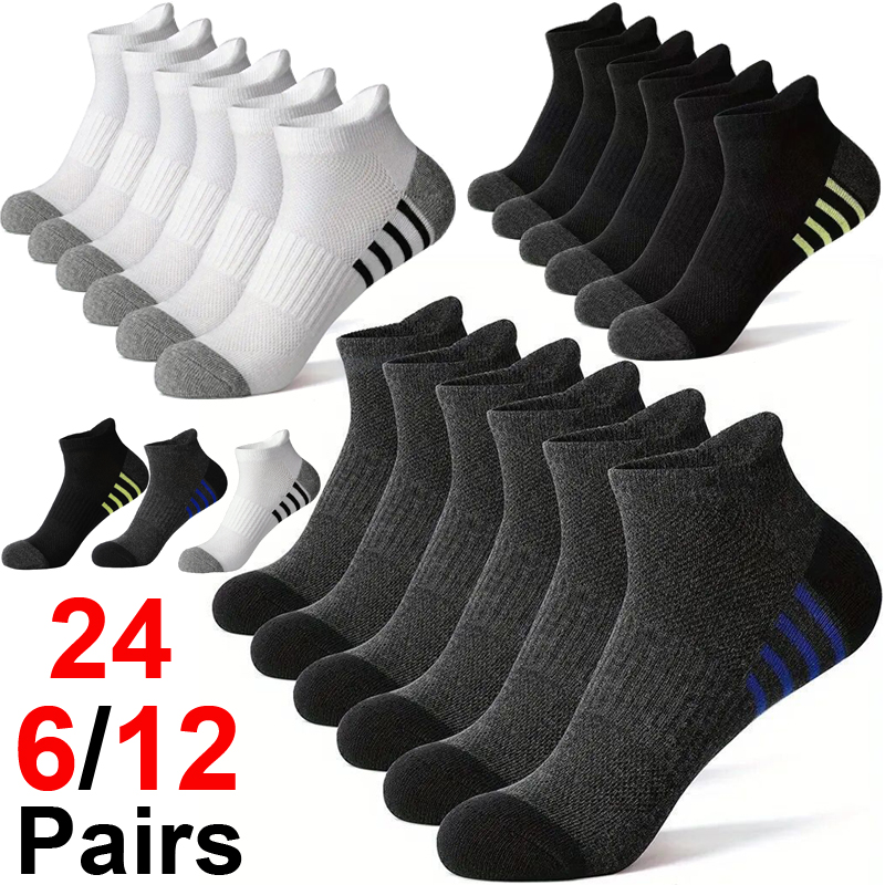Outdoor Sports Activities - 12/24Pairs Men's Sports Socks Breathable Comfortable