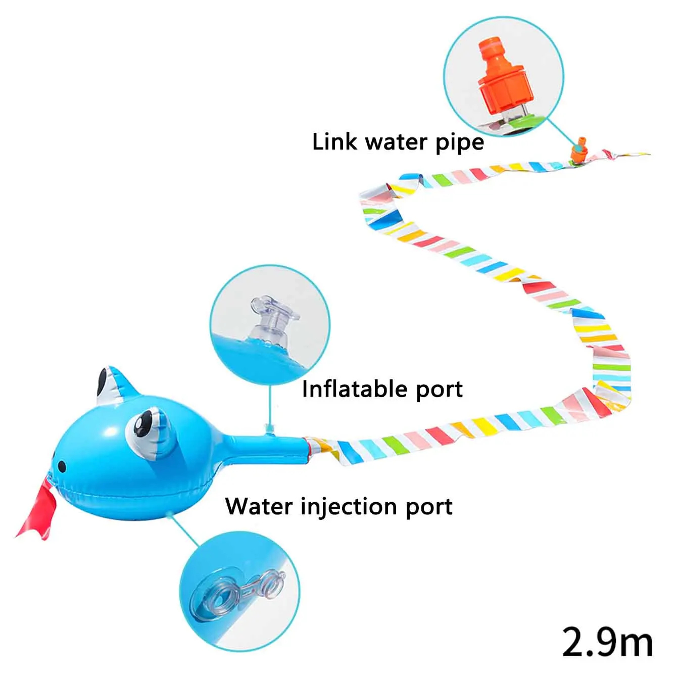 Inflatable Water Spray Snake T - огляд і ціна Outdoor Sport Games For Kids