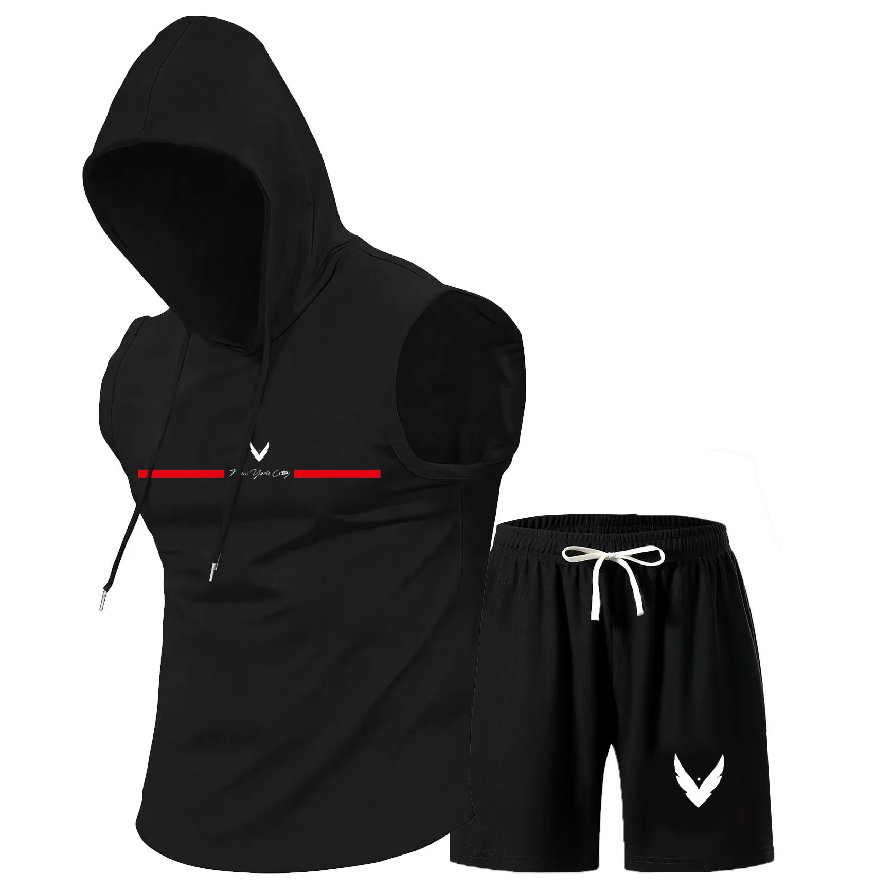 Men's hooded vest set sleevele - огляд і ціна Outdoor Sports Leisure