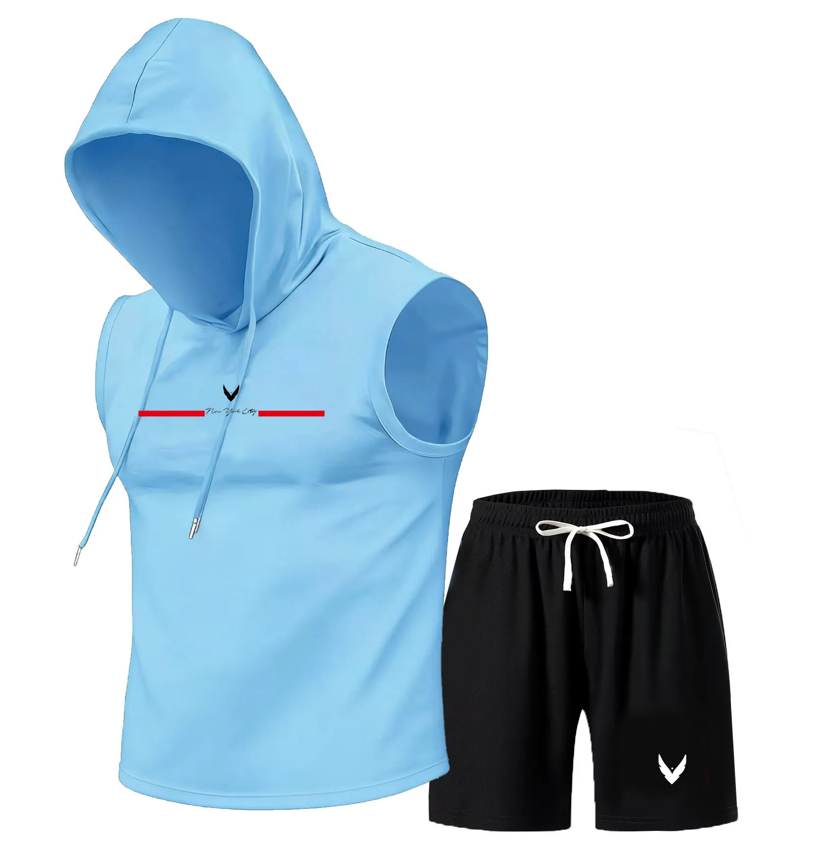 Men's hooded vest set sleevele - огляд і ціна Outdoor Sports Leisure